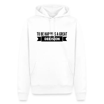 To be Happy Is A Great Decision - Men’s Premium Organic Hoodie - white - Front - Nico (187cm)