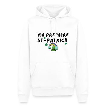Ma première saint-patrick - Sweat à capuche Premium bio Homme - blanc - Devant - Nico (187cm)