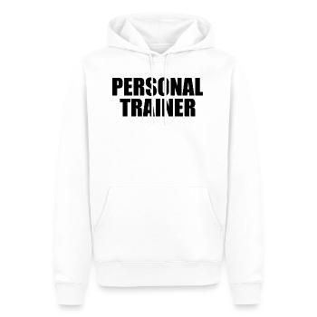 Personal trainer - Sweat à capuche Premium bio Homme - blanc - Devant - Nico (187cm)