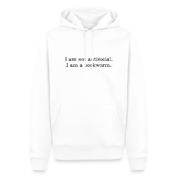 Rat de bibliothèque antisocial - Sweat à capuche Premium bio Homme - blanc - Devant - Nico (187cm)