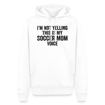 Funny Soccer Mom Voice - Sweat à capuche Premium bio Homme - blanc - Devant - Nico (187cm)