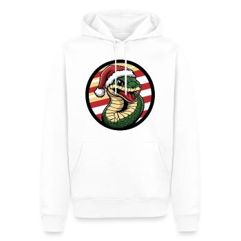Serpent Cobra Animal de Noël - Sweat à capuche Premium bio Homme - blanc - Devant - Nico (187cm)