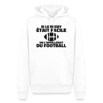 Wenn Rugby einfach wäre - Männer Premium Bio Hoodie - Weiß - Vorne - Nico (187cm)