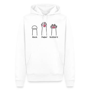 Rock Paper Scissors Hand Game Cute Paw Funny Cat - Sweat à capuche Premium bio Homme - blanc - Devant - Nico (187cm)