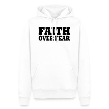 Faith over fear - Männer Premium Bio Hoodie - Weiß - Vorne - Nico (187cm)