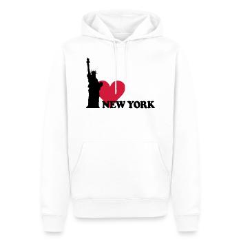 I love New York - NY - Männer Premium Bio Hoodie - Weiß - Vorne - Nico (187cm)