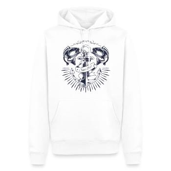 Ancre vintage - Sweat à capuche Premium bio Homme - blanc - Devant - Nico (187cm)