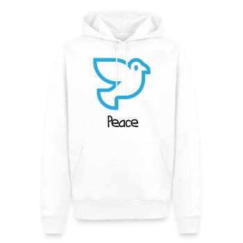 Peace - Männer Premium Bio Hoodie - Weiß - Vorne - Nico (187cm)