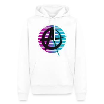 Anarchist Anarchismus Anarchie Neon Symbol - Männer Premium Bio Hoodie - Weiß - Vorne - Nico (187cm)