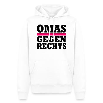 Omas Gegen Rechts - Männer Premium Bio Hoodie - Weiß - Vorne - Nico (187cm)