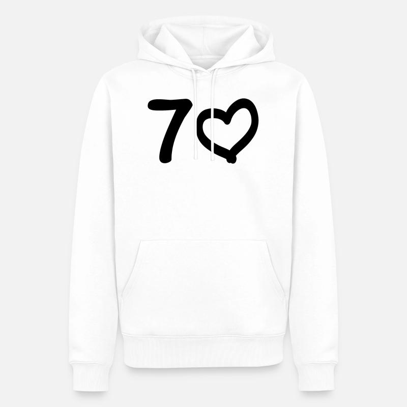 Idée cadeau 70e anniversaire - Sweat à capuche Premium bio Homme - blanc