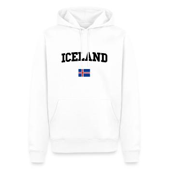 ICELAND - Men’s Premium Organic Hoodie - white - Front - Nico (187cm)