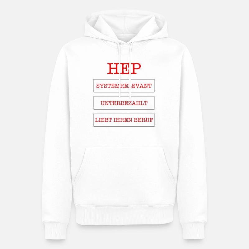 Heilerziehungspfleger Systemrelevant - Männer Premium Bio Hoodie - Weiß