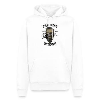 The best barber in town - Sweat à capuche Premium bio Homme - blanc - Devant - Nico (187cm)