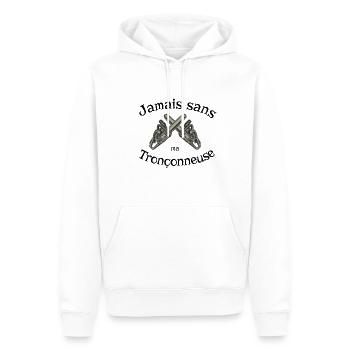 Jamais sans ma tronçonneuse - Sweat à capuche Premium bio Homme - blanc - Devant - Nico (187cm)