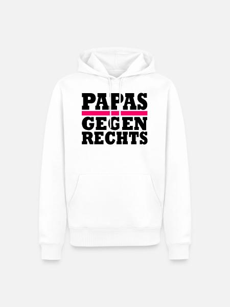 Papas gegen rechts - Männer Premium Bio Hoodie - Weiß
