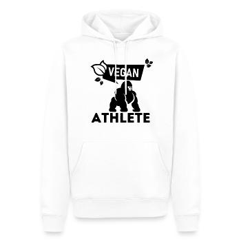 Athlète végétalien Power Fitness Muscles - Sweat à capuche Premium bio Homme - blanc - Devant - Nico (187cm)