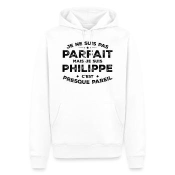 Philippe Ein Vorname, eine Haltung Humor Philippe - Männer Premium Bio Hoodie - Weiß - Vorne - Nico (187cm)