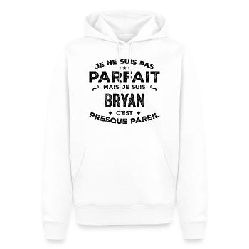 Bryan – ein lustiger und stolzer Vorname, Legende - Männer Premium Bio Hoodie - Weiß - Vorne - Nico (187cm)