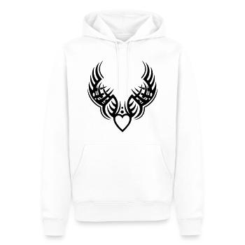 Tribal Herz mit Flügeln im Tattoo-Stil - Männer Premium Bio Hoodie - Weiß - Vorne - Nico (187cm)