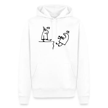 19 ans : Adieu âge 18 ans, Joyeux 19e anniversaire - Sweat à capuche Premium bio Homme - blanc - Devant - Nico (187cm)