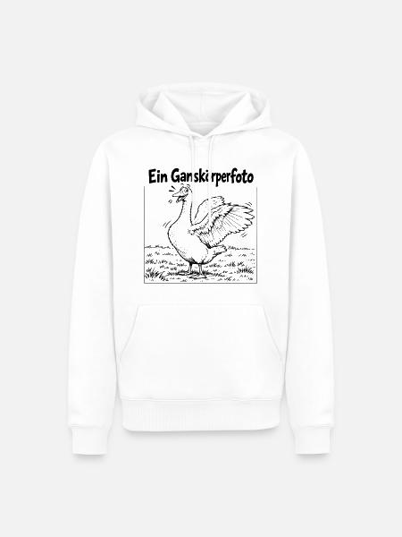 Lustiges Ganskörperfoto - Männer Premium Bio Hoodie - Weiß