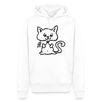 Chat - Sweat à capuche Premium bio Homme - blanc - Devant - Nico (187cm)
