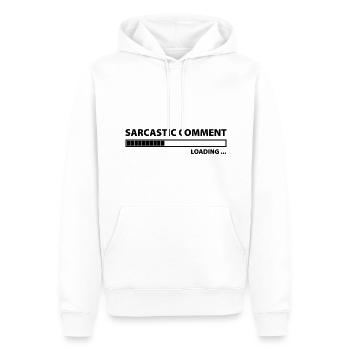 Sarcastic Comment Loading - Men’s Premium Organic Hoodie - white - Front - Nico (187cm)