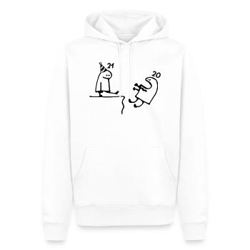 21 ans : Adieu âge 20 ans, Joyeux 21e anniversaire - Sweat à capuche Premium bio Homme - blanc - Devant - Nico (187cm)