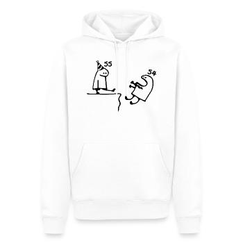 55 ans : Adieu âge 54 ans, Joyeux 55e anniversaire - Sweat à capuche Premium bio Homme - blanc - Devant - Nico (187cm)