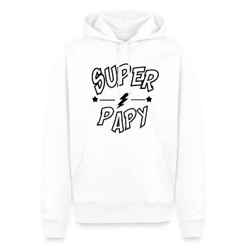 Super papy - Sweat à capuche Premium bio Homme - blanc - Devant - Nico (187cm)