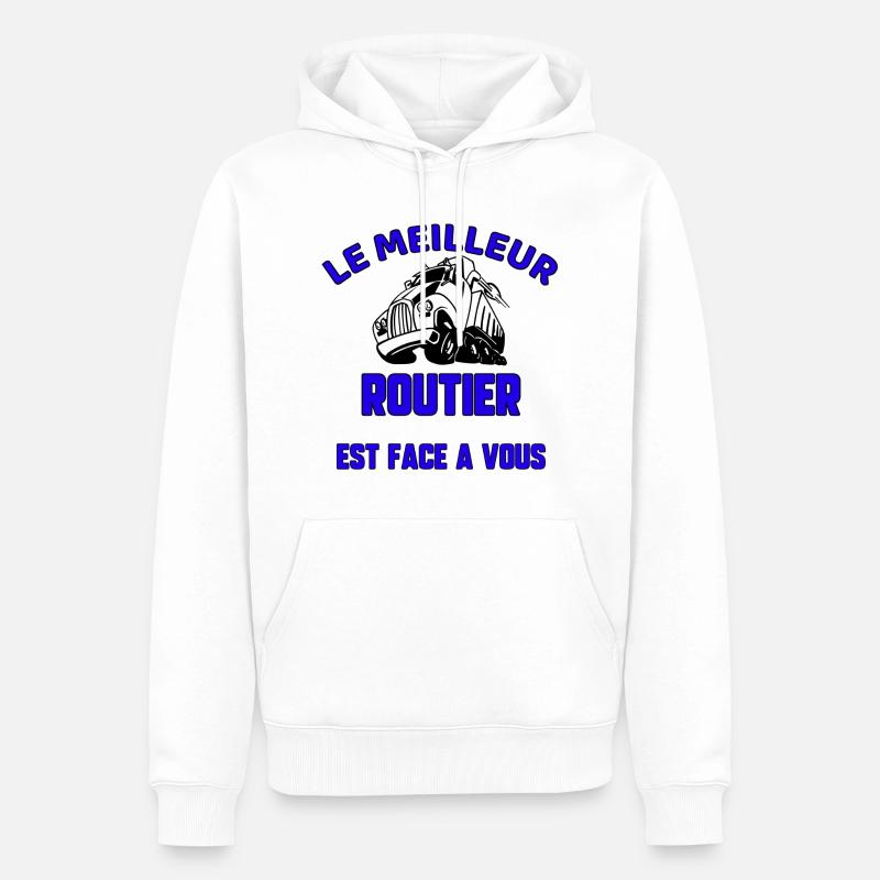 Le meilleur routier - Sweat à capuche Premium bio Homme - blanc