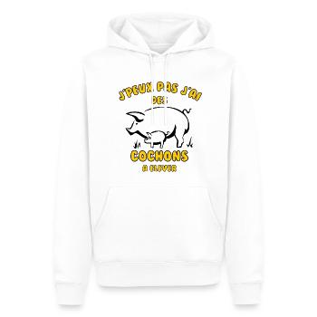 J’peux pas j’ai des cochons à élever - Sweat à capuche Premium bio Homme - blanc - Devant - Nico (187cm)