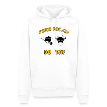 J’peux pas j’ai du taf - Sweat à capuche Premium bio Homme - blanc - Devant - Nico (187cm)