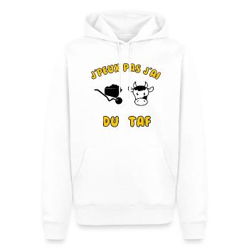 J’peux pas j’ai du taf - Sweat à capuche Premium bio Homme - blanc - Devant - Nico (187cm)