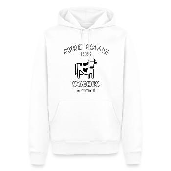 J’peux pas j’ai mes vaches à traire - Sweat à capuche Premium bio Homme - blanc - Devant - Nico (187cm)