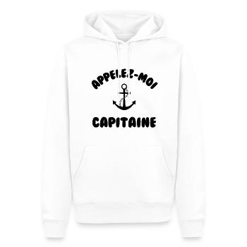 Appelez moi capitaine - Sweat à capuche Premium bio Homme - blanc - Devant - Nico (187cm)