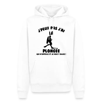 J’peux pas j’ai plongée - Sweat à capuche Premium bio Homme - blanc - Devant - Nico (187cm)