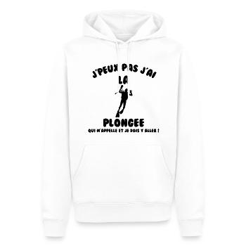 J’peux pas j’ai plongée - Sweat à capuche Premium bio Homme - blanc - Devant - Nico (187cm)
