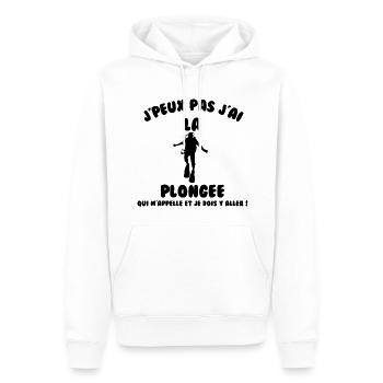 J’peux pas j’ai plongée - Sweat à capuche Premium bio Homme - blanc - Devant - Nico (187cm)