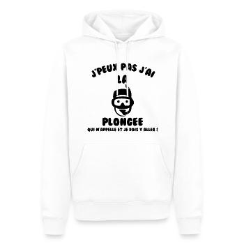 J’peux pas j’ai plongée - Sweat à capuche Premium bio Homme - blanc - Devant - Nico (187cm)
