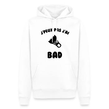 J’peux pas j’ai bad - Sweat à capuche Premium bio Homme - blanc - Devant - Nico (187cm)