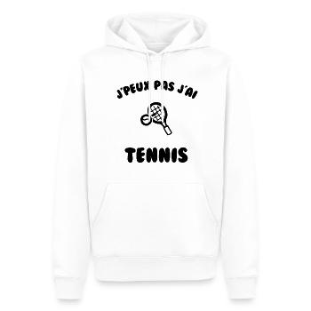 j’peux pas j’ai tennis - Sweat à capuche Premium bio Homme - blanc - Devant - Nico (187cm)
