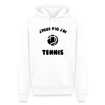 j’peux pas j’ai tennis - Sweat à capuche Premium bio Homme - blanc - Devant - Nico (187cm)