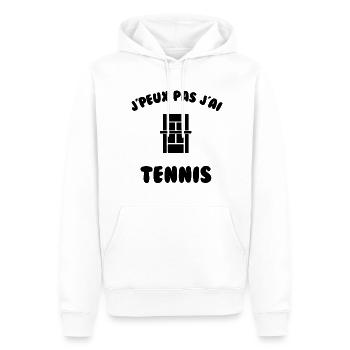 j’peux pas j’ai tennis - Sweat à capuche Premium bio Homme - blanc - Devant - Nico (187cm)