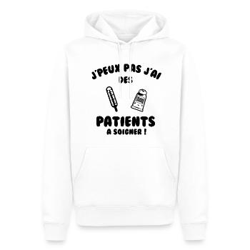 Patient à soigner - Sweat à capuche Premium bio Homme - blanc - Devant - Nico (187cm)