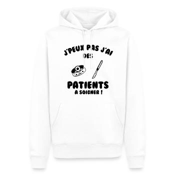 Patient à soigner - Sweat à capuche Premium bio Homme - blanc - Devant - Nico (187cm)