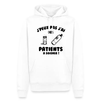 Patient à soigner - Sweat à capuche Premium bio Homme - blanc - Devant - Nico (187cm)