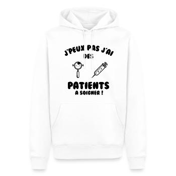 Patient à soigner - Sweat à capuche Premium bio Homme - blanc - Devant - Nico (187cm)