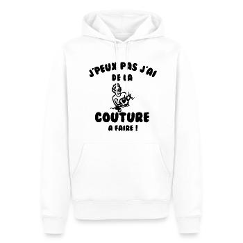 J’peux pas j’ai de la couture à faire - Sweat à capuche Premium bio Homme - blanc - Devant - Nico (187cm)